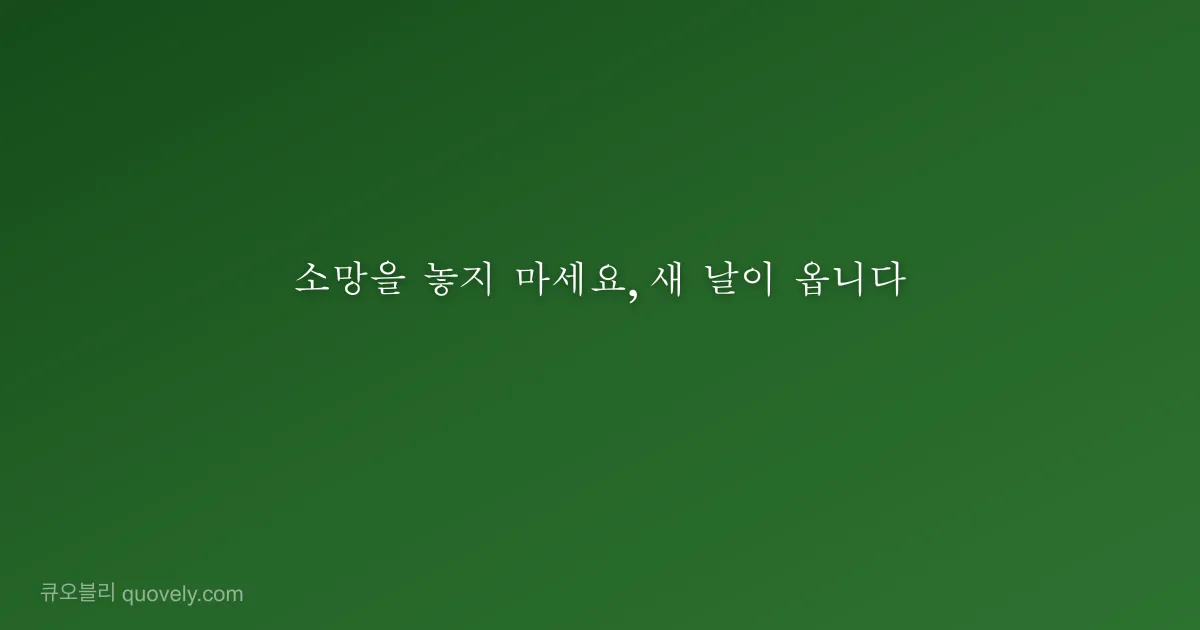 소망을 놓지 마세요, 새 날이 옵니다 — 성경 말씀 이미지