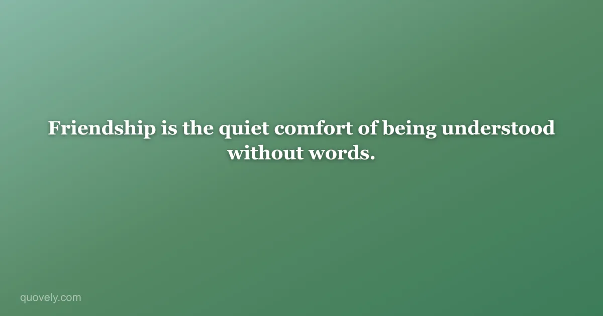 Friendship is the quiet comfort of being understood without words. — Friendship quote from Quovely