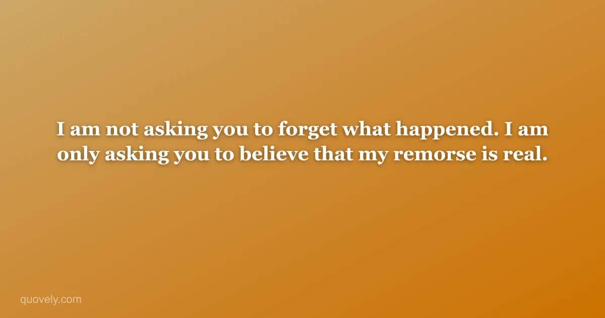 I am not asking you to forget what happened. I am only asking you to believe that my remorse is real. — Apology message from Quovely