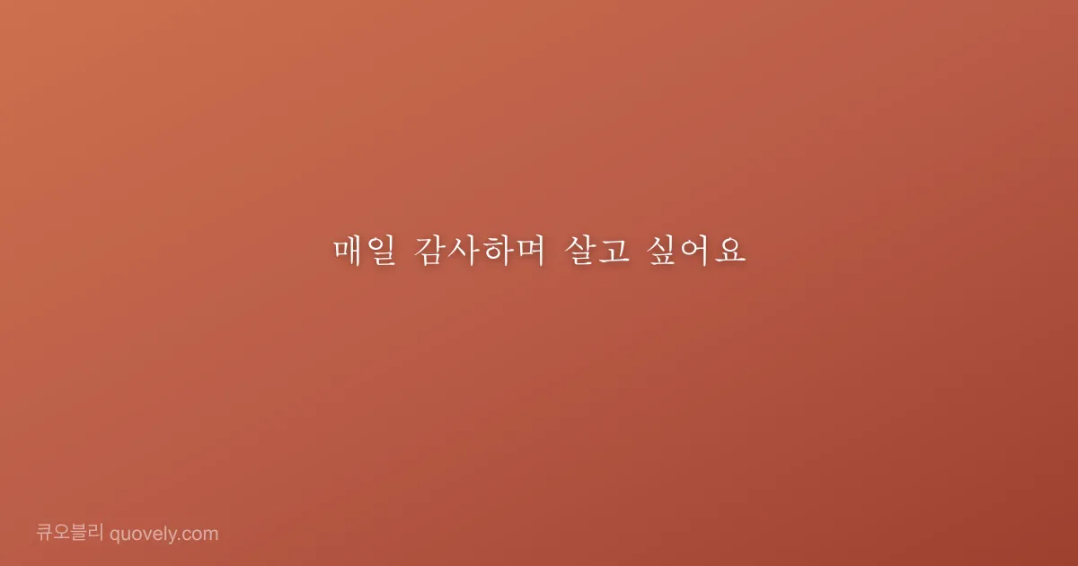 매일 감사하며 살고 싶어요 — 감사 인사 이미지