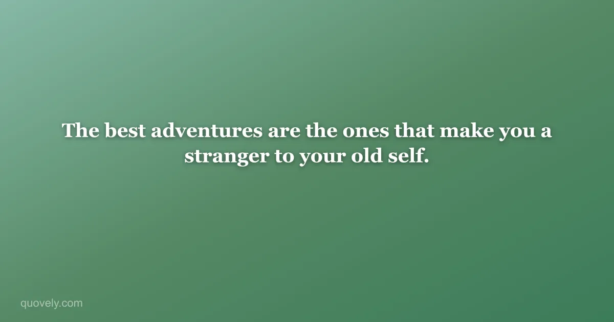 The best adventures are the ones that make you a stranger to your old self. — Travel quote from Quovely